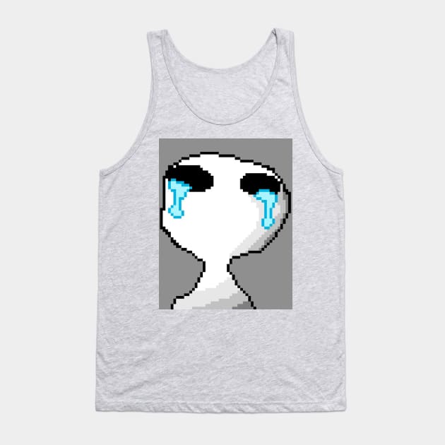 Pixel art Sad Tank Top by GreenTigerPaha